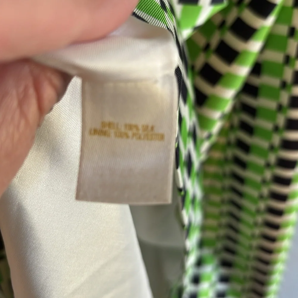 Kate Spade Aubrey‎ silk Green and Black Wrap Dress